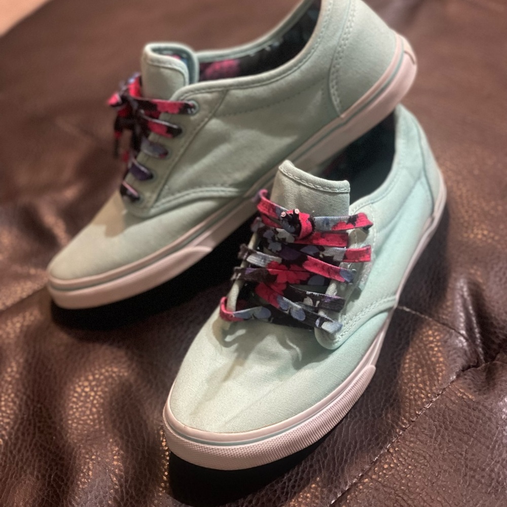 Floral laced Vans